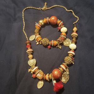 Chunky necklace and bracelet set